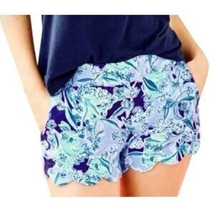 Lilly Pulitzer Shorts Dahlia Scallop Hem Royal Blue Koalafications 001475 MED